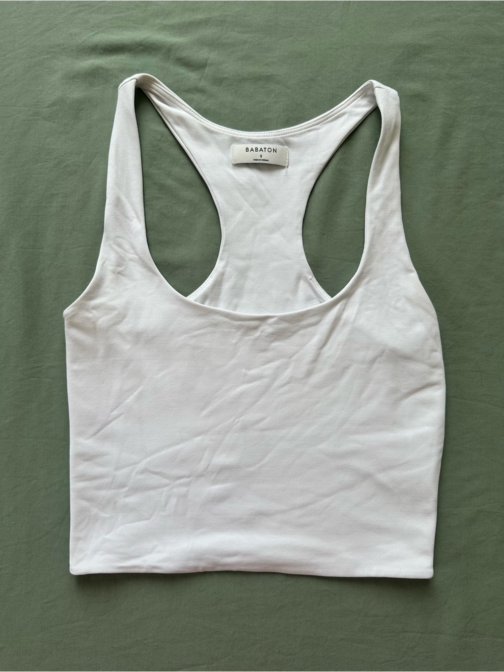 Babaton Cream Racerback Crop Tank Top